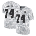 LV.Raiders #74 Kolton Miller Player Arctic Camo Salute To Service Limited Game Gdoa Stitched Jerseys