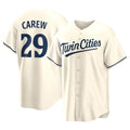 M.Twins #29 Rod Carew Player Cream Game Limited Home Fdoa Stitched Jerseys