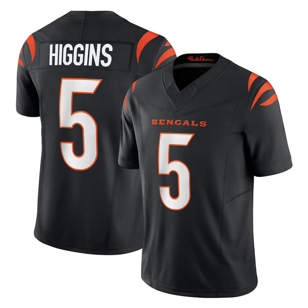 C.Bengals #5 Tee Higgins Player Black Vapor F.U.S.E. Limited Home Game Gdoa Stitched Jerseys