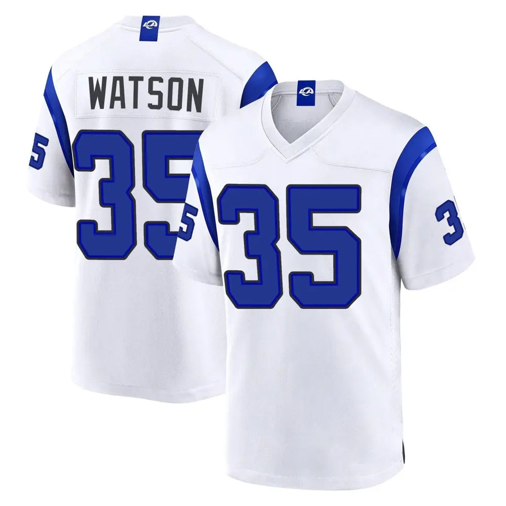 LA.Rams #35 Jaylen Watson Player White Fearsome Home Game Gdoa Stitched Jerseys