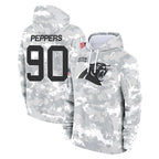 C.Panthers #90 Julius Peppers Player Arctic Camo Salute to Service Pullover Hoodies Limited Game Gdoa Stitched Jerseys