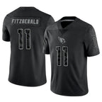 A.Cardinals #11 Larry Fitzgerald Player Black RFLCTV Limited Gdoa Stitched Jerseys
