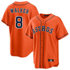 H.Astros #8 Christian Walker Player Orange Home Game Gdoa Stitched Jerseys