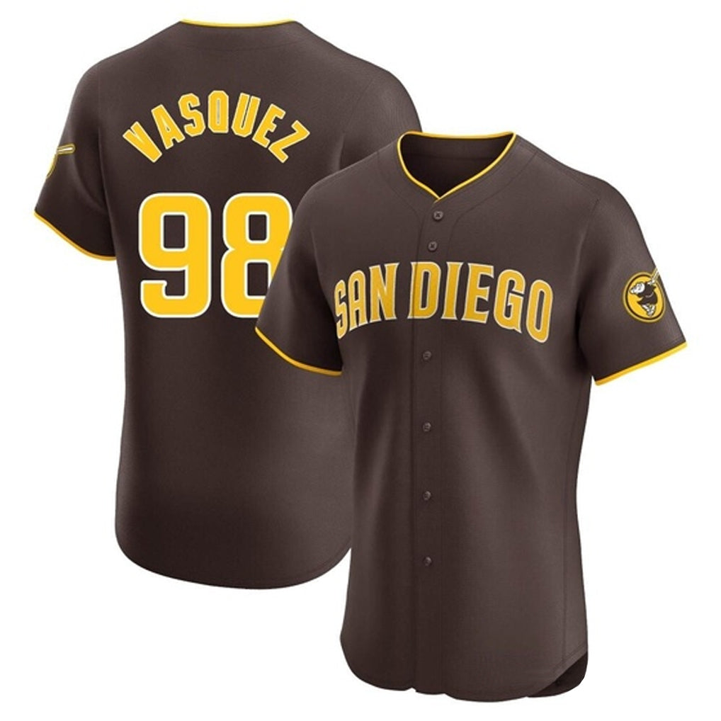 S.Diego Padres #98 Randy Vasquez Player Brown Home Limited Elite Fdoa Stitched Jerseys