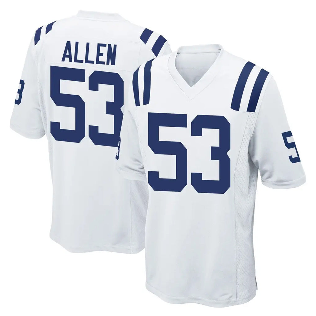 IN.Colts #53 CJ Allen Player White Home Game Gdoa Stitched Jerseys