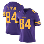 M.Vikings #84 Josh Oliver Player Purple Limited Color Rush Home Game Gdoa Stitched Jerseys