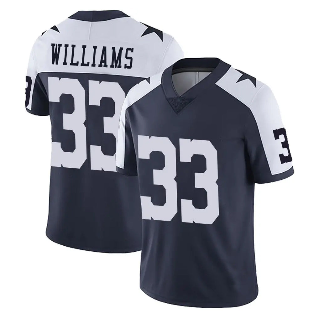 D.Cowboys #33 Javonte Williams Player Navy-White Limited Alternate Vapor Untouchable Home Game Gdoa Stitched Jerseys