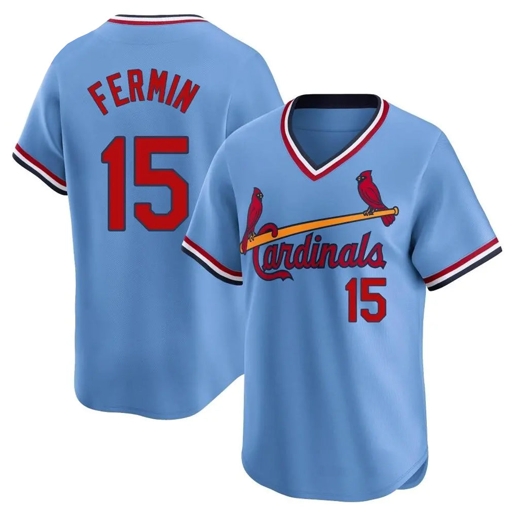 St. Louis Cardinals #15 Jose Fermin Player Light Blue City Connect Home T-shirt Fdoa Stitched Jerseys