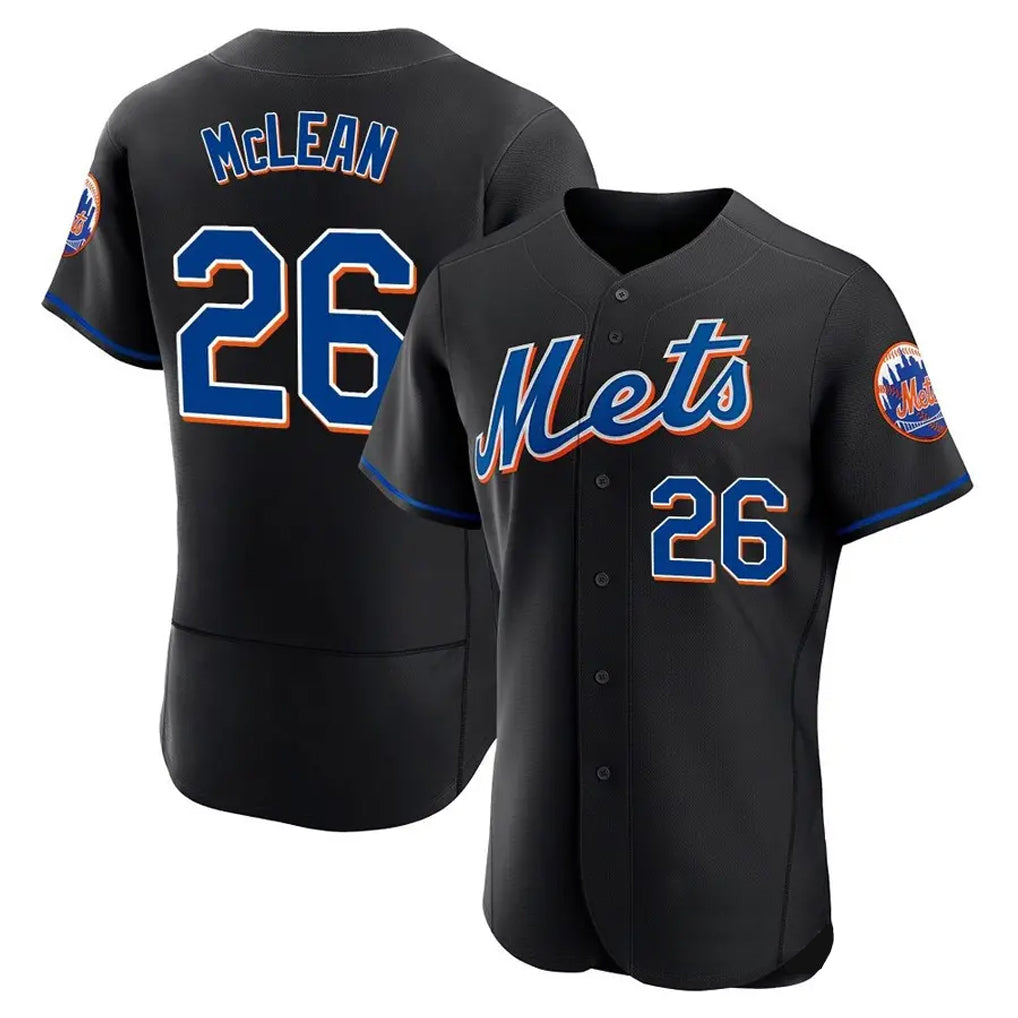 NY.Mets #26 Nolan McLean Player Black Replica Home Limited Elite Fdoa Stitched Jerseys