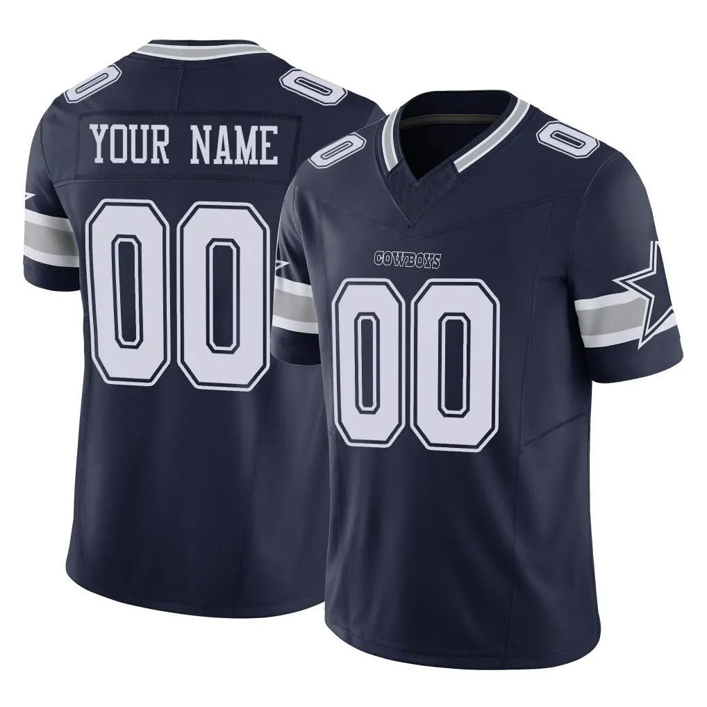 Custom D.Cowboys Navy Limited Vapor F.U.S.E. Home Game Any Name & Numbers Gdoa Stitched Jerseys