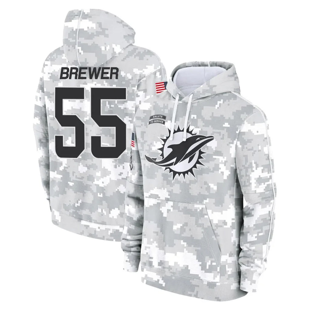M.Dolphins #55 Aaron Brewer Player Arctic Camo Salute to Service Hoodies Limited Game Gdoa Stitched Jerseys