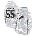 M.Dolphins #55 Aaron Brewer Player Arctic Camo Salute to Service Hoodies Limited Game Gdoa Stitched Jerseys