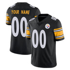Custom P.Steelers Black Limited Vapor Untouchable Home Game Any Name & Numbers Gdoa Stitched Jerseys