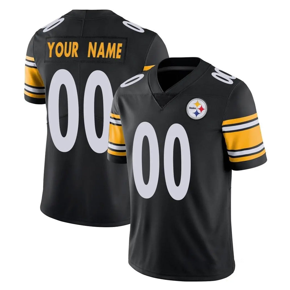 Custom P.Steelers Black Limited Vapor Untouchable Home Game Any Name & Numbers Gdoa Stitched Jerseys