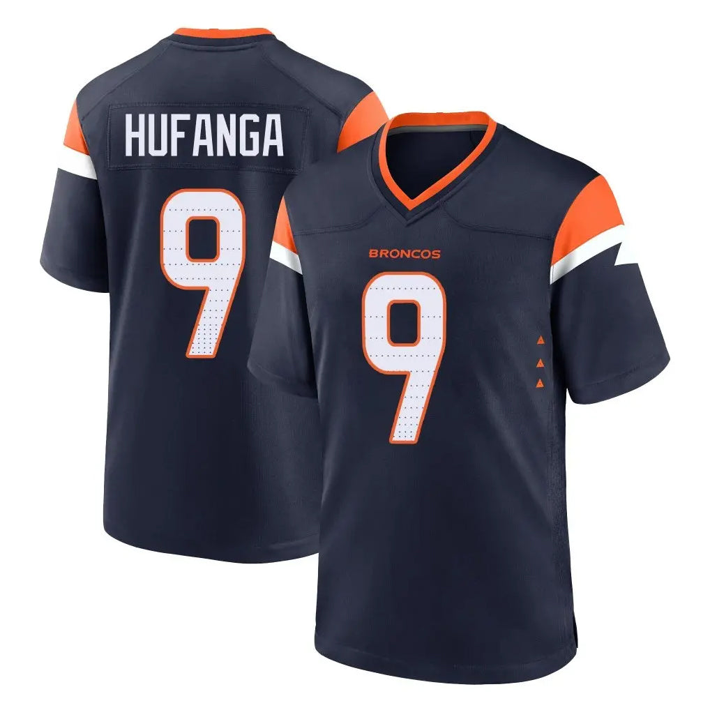 D.Broncos #9 Talanoa Hufanga Player Navy Home Game Gdoa Stitched Jerseys