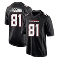 H.Texans #81 Jayden Higgins Player Carbon Black Fashion Home Game Gdoa Stitched Jerseys