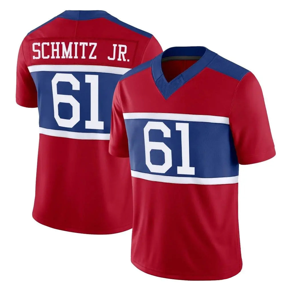 NY.Giants #61 John Michael Schmitz Jr. Player Red Century Vapor F.U.S.E. Home Game Gdoa Stitched Jerseys