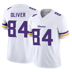 M.Vikings #84 Josh Oliver Player White Limited Vapor F.U.S.E. Home Game Gdoa Stitched Jerseys