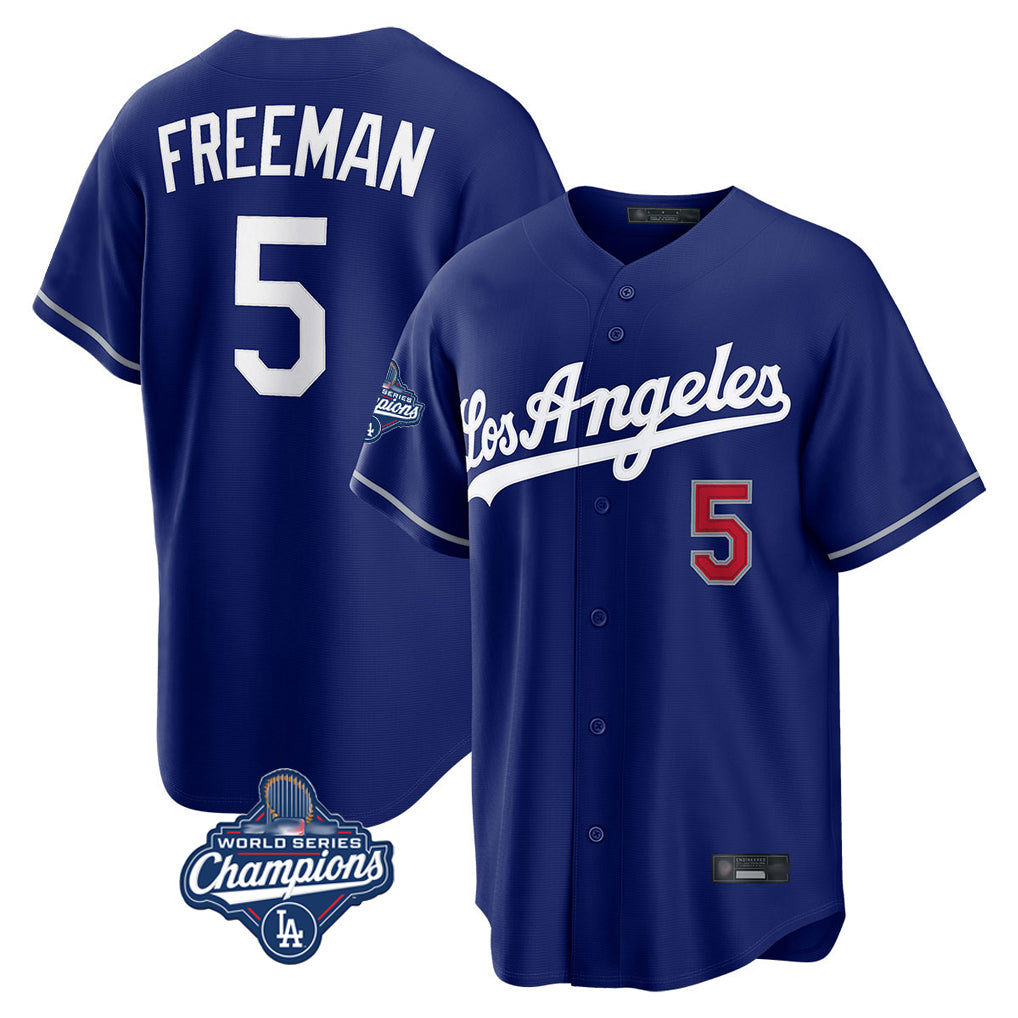 LA.Dodgers #5 Freddie Freeman Player Royal World Series Meet Game Home Fdoa Stitched Jerseys