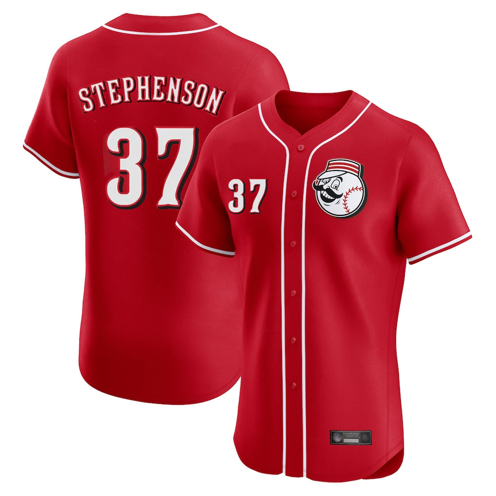 C.Reds #37 Tyler Stephenson Player Red Limited Elite Home Game Gdoa Stitched Jerseys