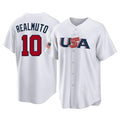P.Phillies #10 J.T. Realmuto Player White USA World Classic Home Game Fdoa Stitched Jerseys