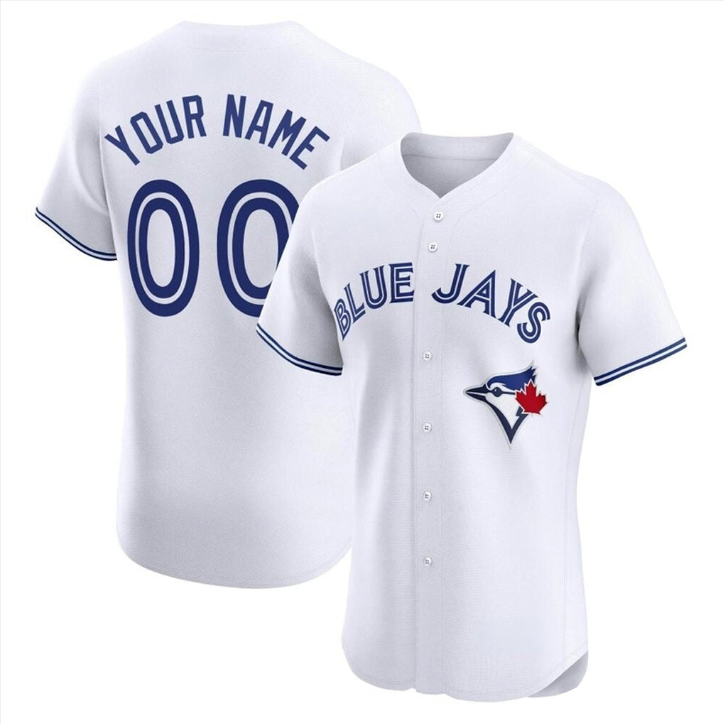 Custom T.Blue Jays White Limited Elite Home Game Any Name & Number Gdoa Stitched Jerseys