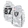 LV.Raiders #87 Michael Mayer Player Arctic Camo Salute to Service Hoodies Limited Game Gdoa Stitched Jerseys