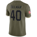 A.Cardinals #40 Pat Tillman Player Olive Salute to Service Limited Gdoa Stitched Jerseys
