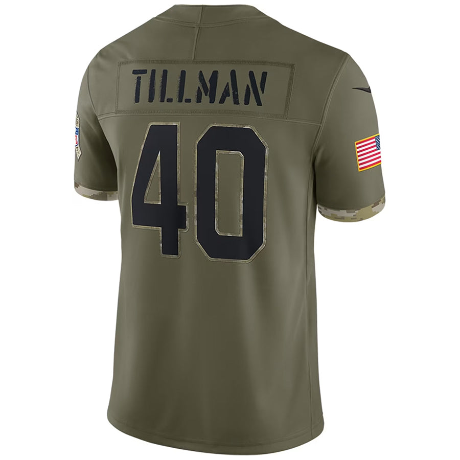 A.Cardinals #40 Pat Tillman Player Olive Salute to Service Limited Gdoa Stitched Jerseys