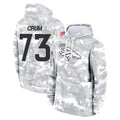 D.Broncos #73 Frank Crum Player Arctic Camo Salute to Service Hoodies Limited Game Gdoa Stitched Jerseys