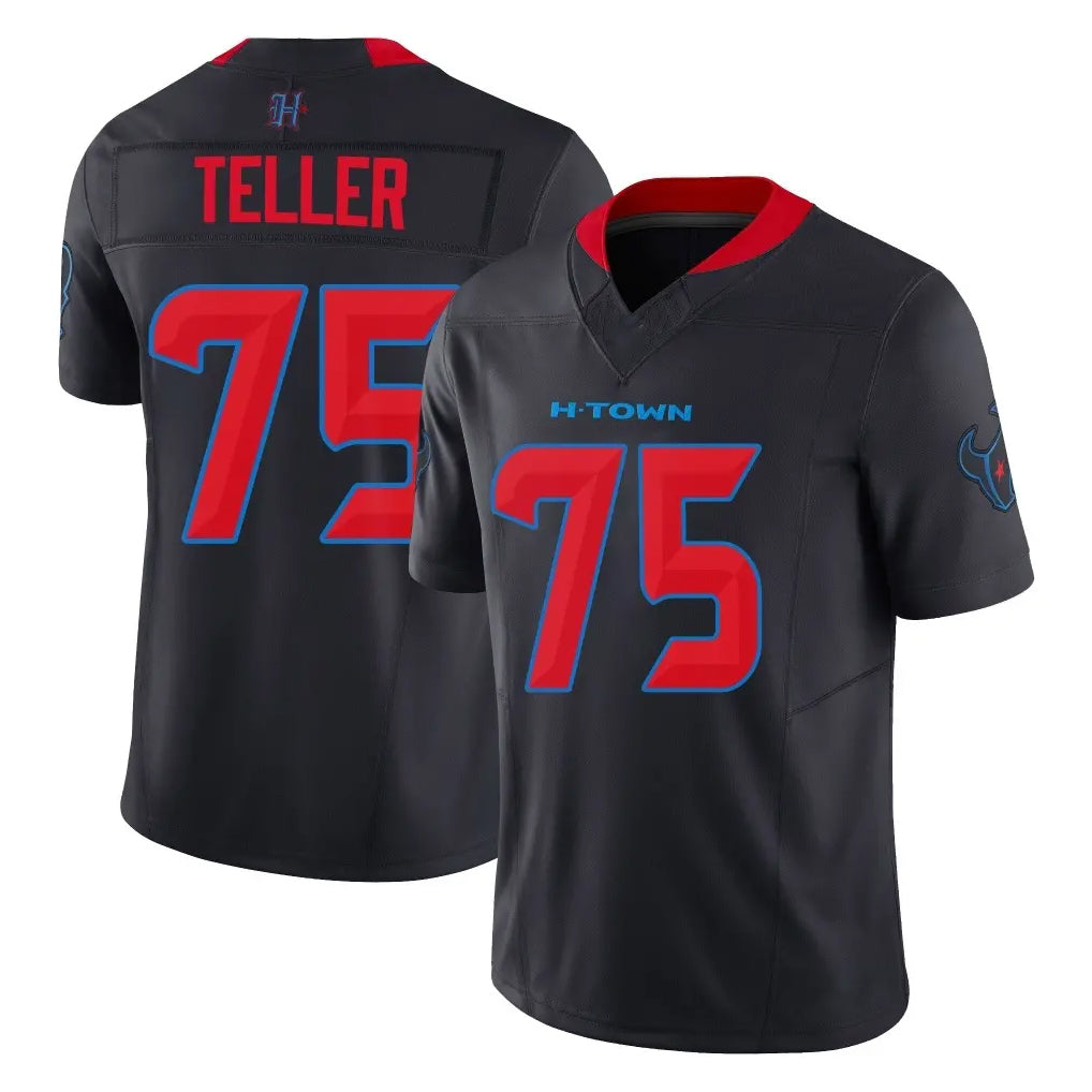 H.Texans #75 Wyatt Teller Player Navy Limited 2nd Alternate Vapor F.U.S.E. Home Game Gdoa Stitched Jerseys