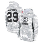 GB.Packers #29 Xavier McKinney Player Arctic Camo Salute to Service Hoodies Limited Game Gdoa Stitched Jerseys