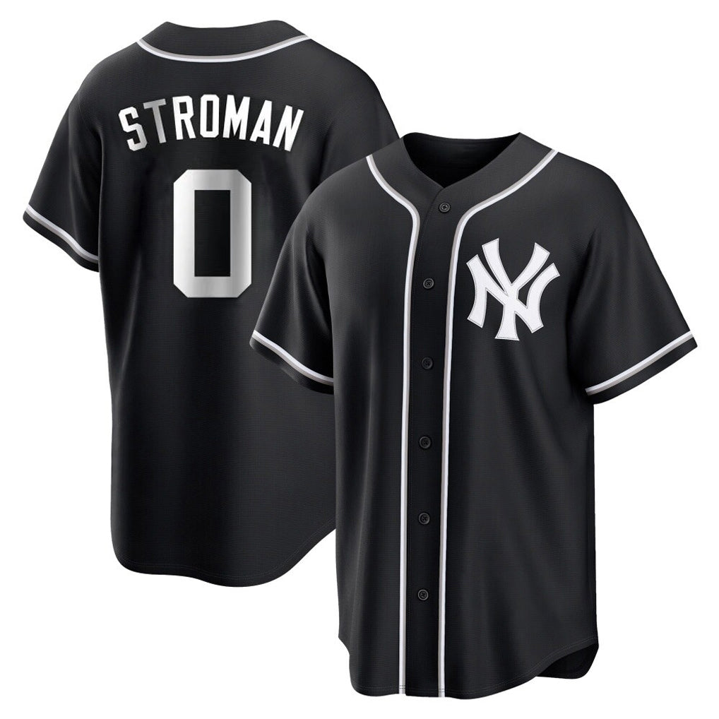 NY.Yankees #0 Marcus Stroman Player Black Out Game Home Fdoa Stitched Jerseys