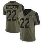 S.Seahawks #22 Rashid Shaheed Player Olive Salute To Service Limited Game Gdoa Stitched Jerseys