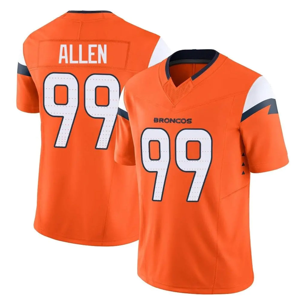D.Broncos #99 Zach Allen Player Orange Vapor F.U.S.E. Limited Home Game Gdoa Stitched Jerseys