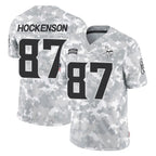 M.Vikings #87 T.J. Hockenson Player Arctic Camo Salute To Service Limited Game Gdoa Stitched Jerseys