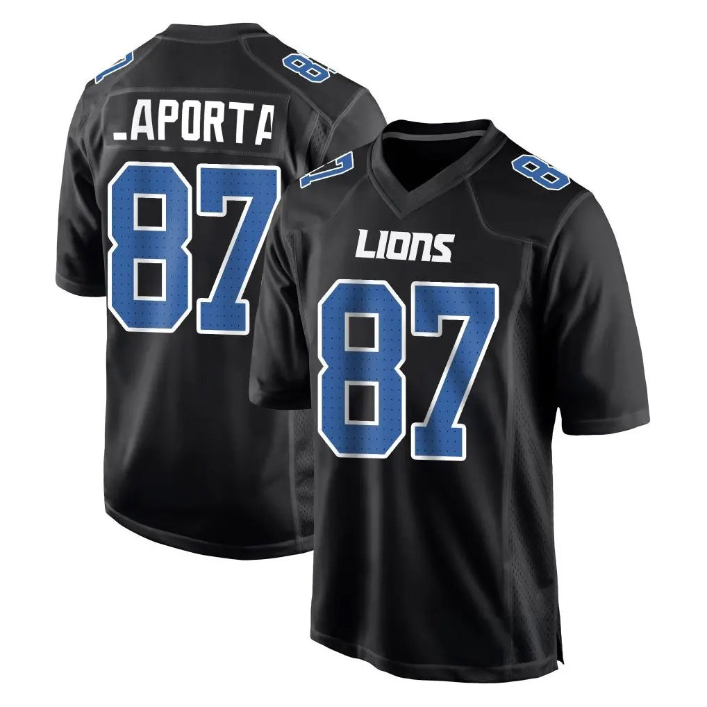 D.Lions #87 Sam LaPorta Player Black Fashion Home Game Gdoa Stitched Jerseys
