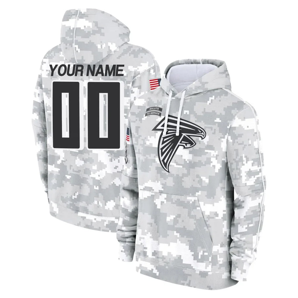 Custom A.Falcons Arctic Camo Salute to Service Limited Hoodie Any Name & Numbers Gdoa Stitched Jerseys