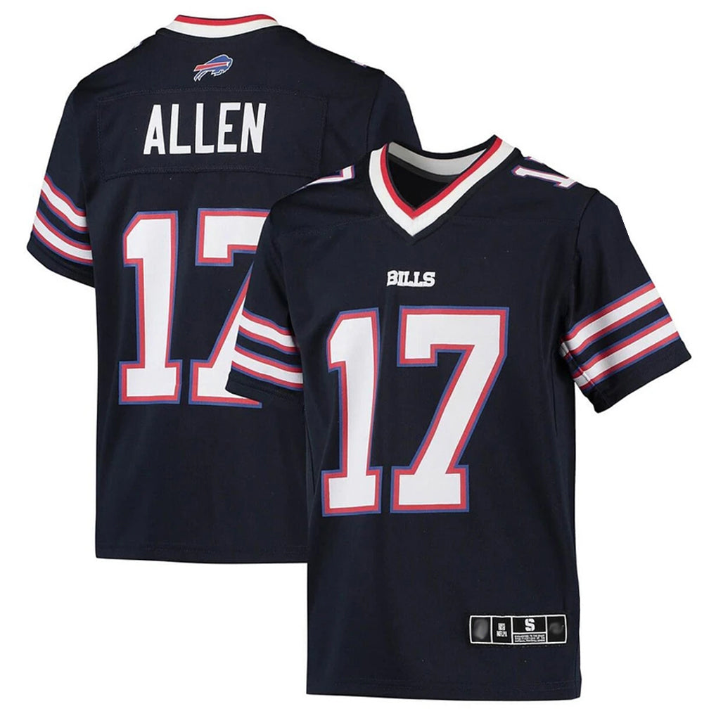 B.Bills #17 Josh Allen Player Navy Inverted  Home Game Gdoa Stitched Jerseys