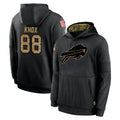 B.Bills #88 Dawson Knox Player Black Salute to Service Hoodies Hame Gdoa Stitched Jerseys