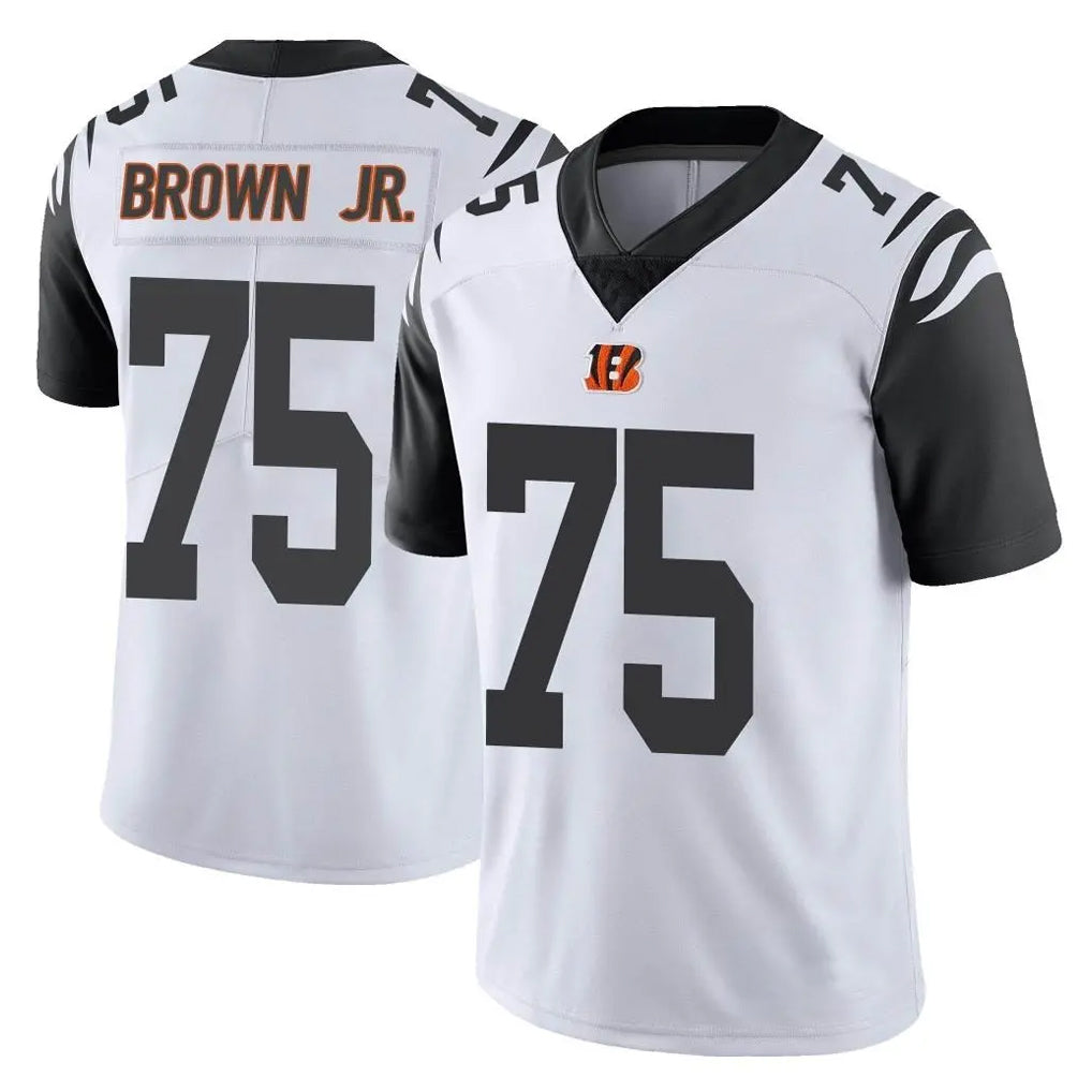C.Bengals #75 Orlando Brown Jr. Player White Color Rush Vapor Untouchable Limted Home Game Gdoa Stitched Jerseys