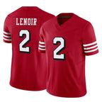 SF.49ers #2 Deommodore Lenoir Player Red Limited Alternate Vapor F.U.S.E. Home Game Gdoa Stitched Jerseys
