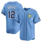 T.Bay Rays #12 Wade Boggs Player Light Blue Home Limited Fdoa Stitched Jerseys