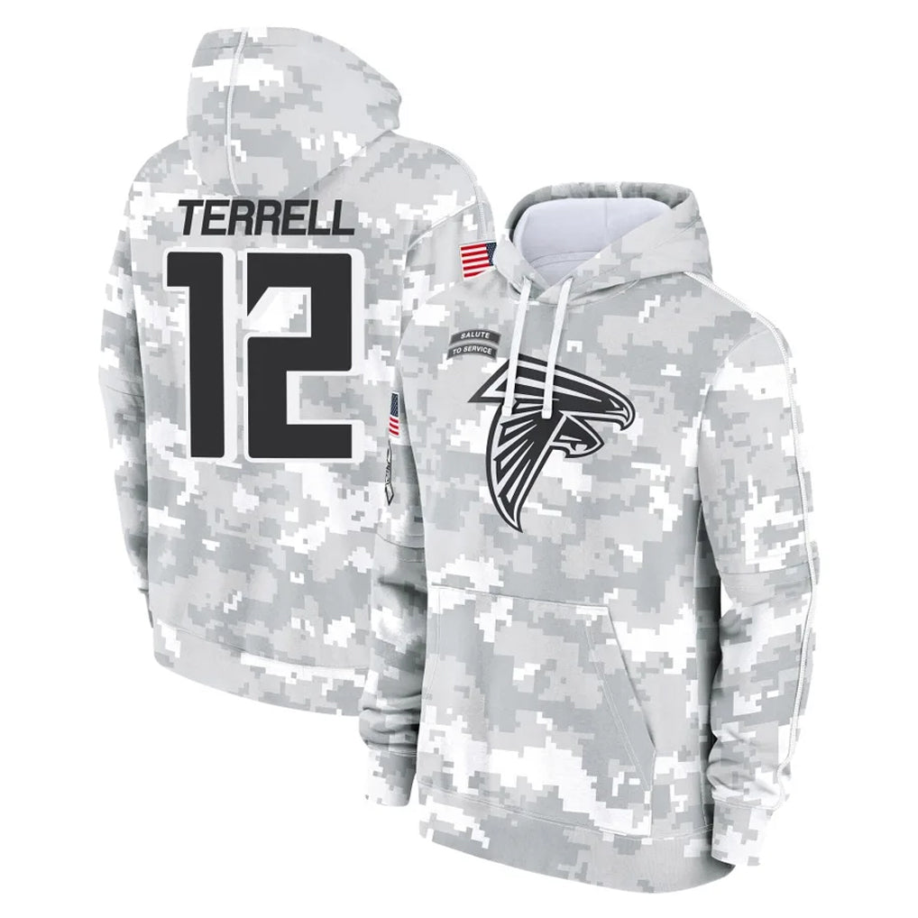 A.Falcons #12 Avieon Terrell Player Arctic Camo Salute to Service Limited Hoodie Gdoa Stitched Jerseys