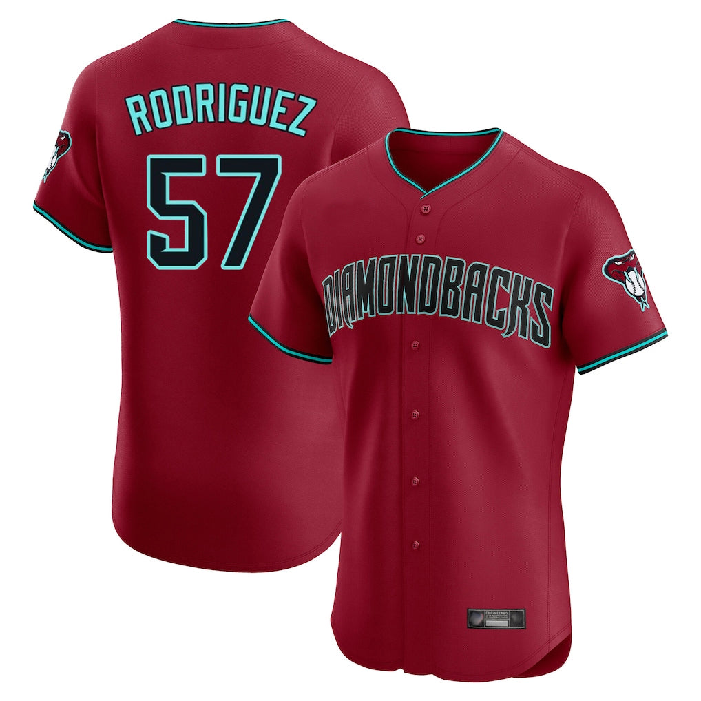 A.Diamondbacks #57 Eduardo Rodriguez Player Red Limited Elite Home Game Gdoa Stitched Jerseys