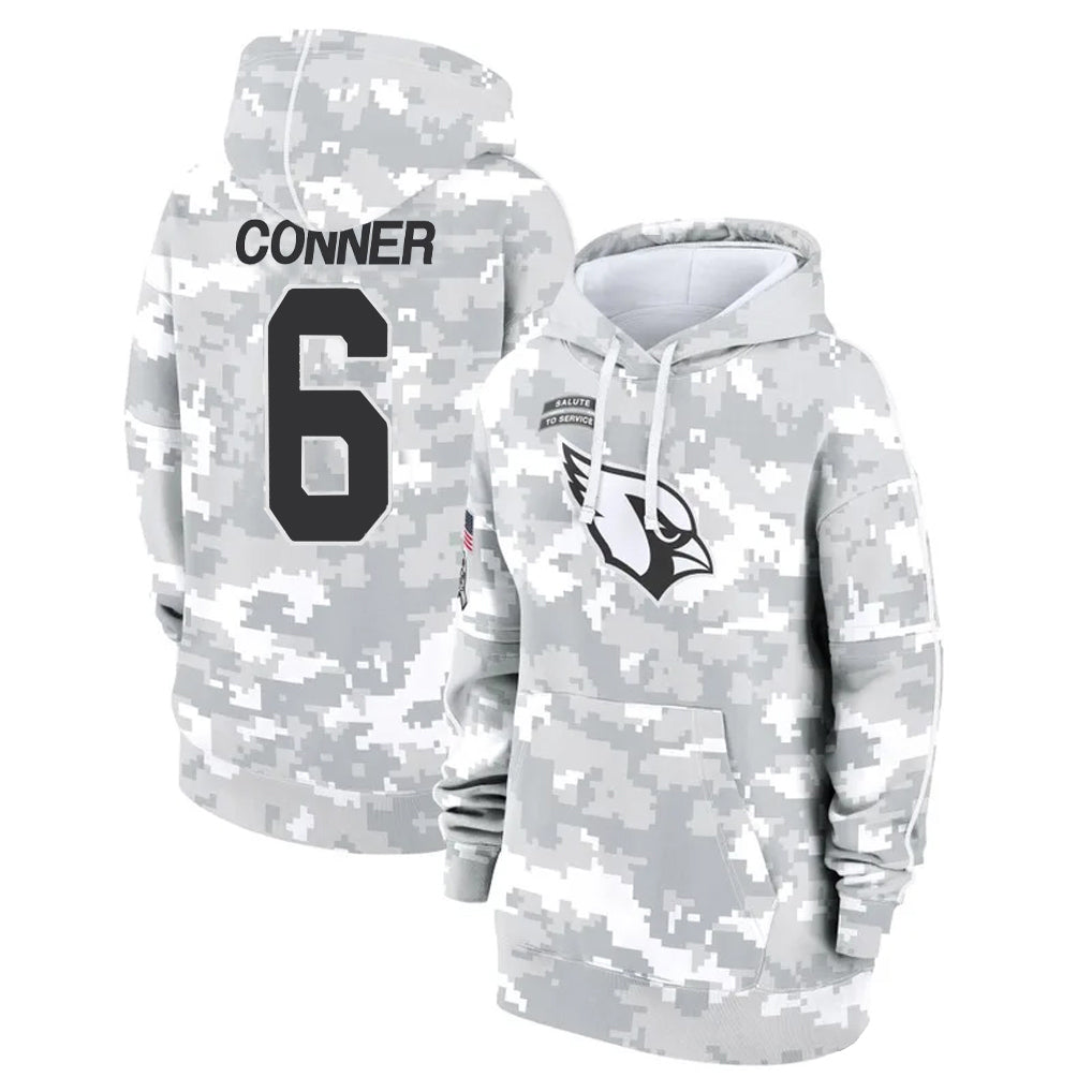 A.Cardinals #6 James Conner Player Camo Salute to Service Hoodies Gdoa Stitched Jerseys