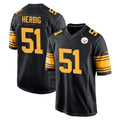 P.Steelers #51 Nick Herbig Player Black Color Rush Home Game Gdoa Stitched Jerseys