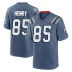 NE.Patriots #85 Hunter Henry Player Blue Rivalries Collection Home Game Gdoa Stitched Jerseys