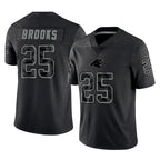 C.Panthers #25 Jonathon Brooks Player Black Limited Reflective Game Gdoa Stitched Jerseys