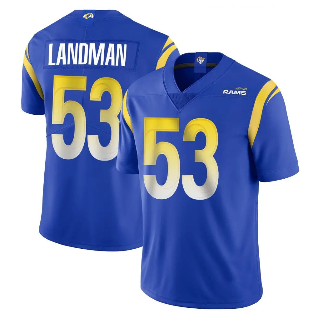 LA.Rams #53 Nate Landman Player Royal Limited Vapor Untouchable Home Game Gdoa Stitched Jerseys